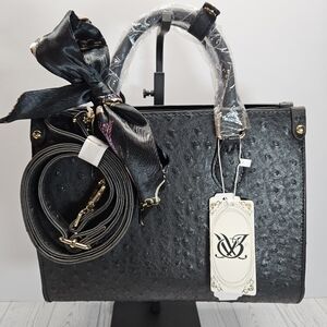 NWT Faux Ostrich Purse With Matching Wallet